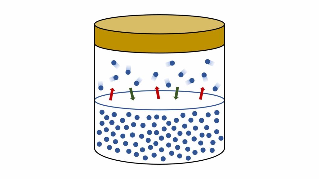 Aumento della pressione di vapore e scambio di particelle